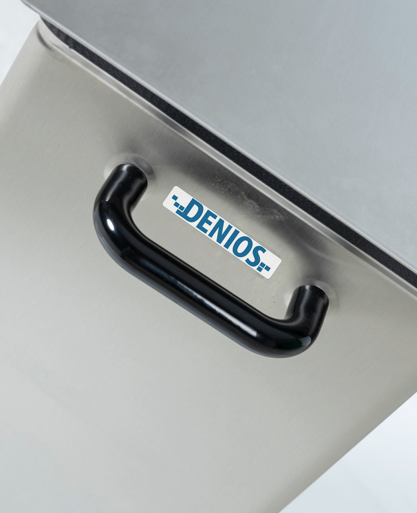 Reinraum-Abfallsammler aus Edelstahl,  40 Liter mit Abluftstutzen - 2