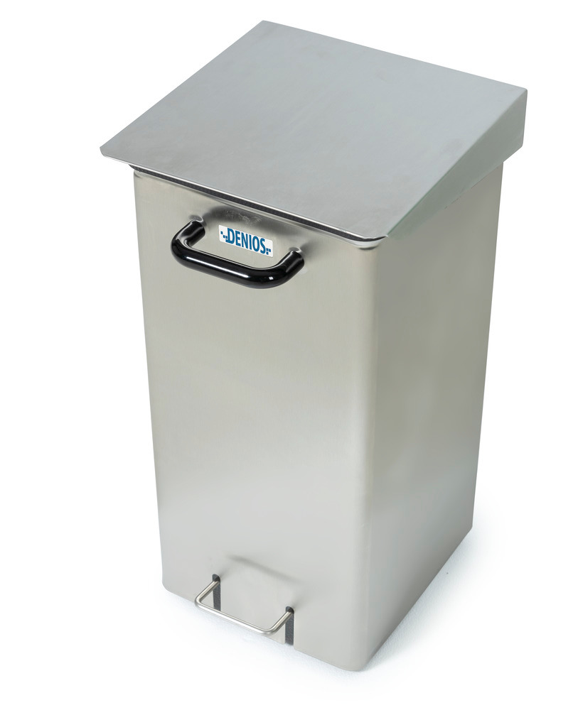 Waste collector in stainless steel, 40 litre with air extraction connection - 1