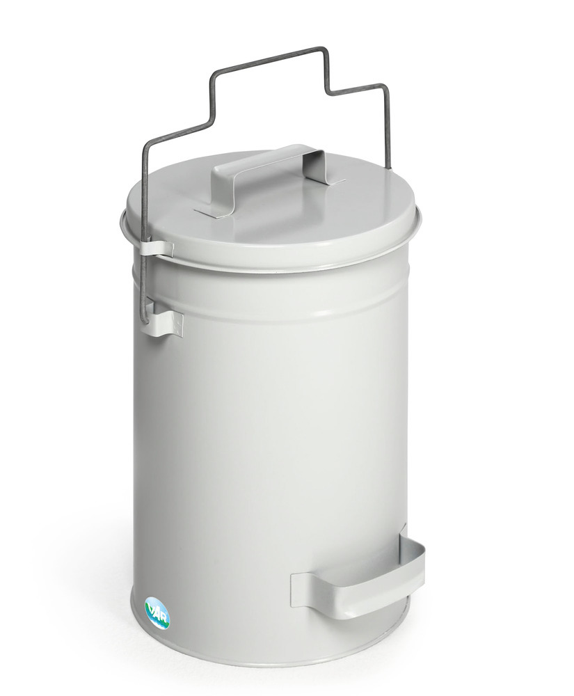 Safety container with lid, grey, 15 litre volume - 1