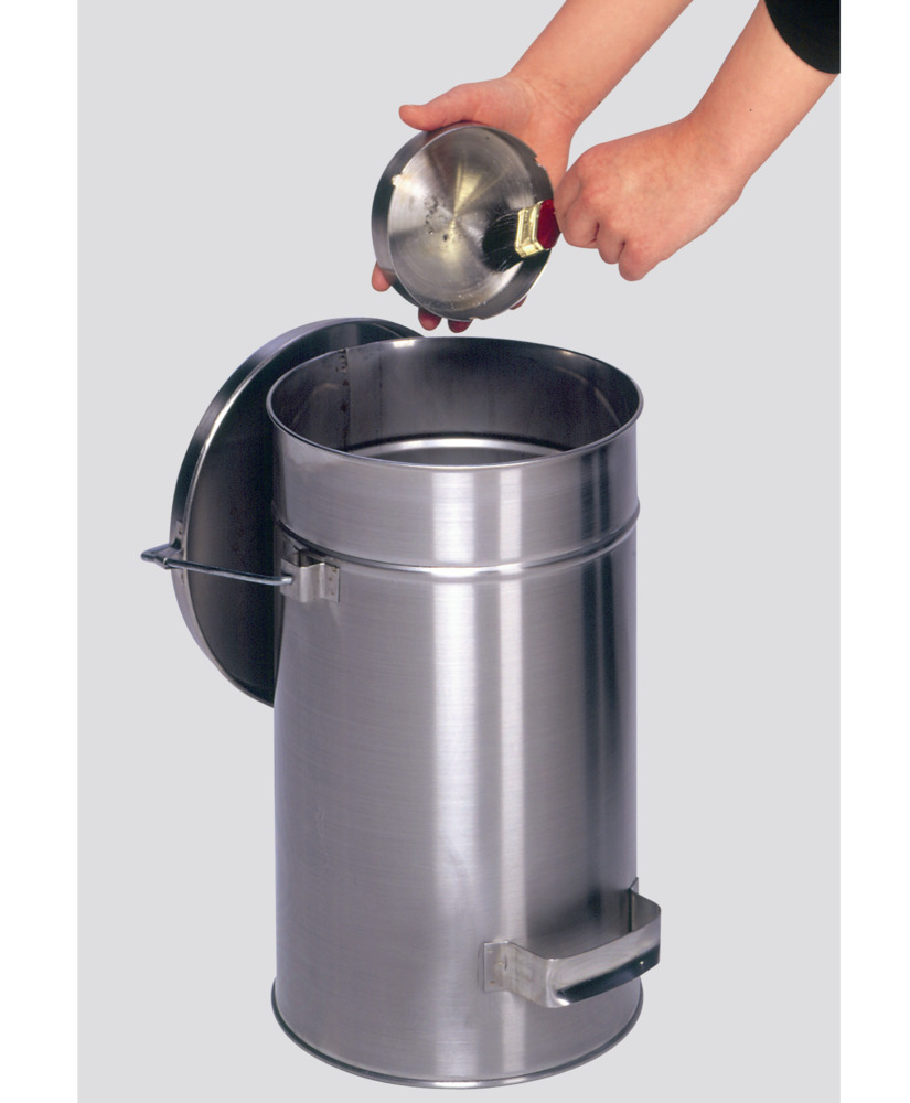 Safety container with lid, stainless steel, 15 litre volume - 2