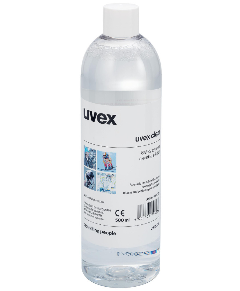 uvex rengøringsvæske 9972103, 500 ml, til uvex brille rengøringsstation 9970005