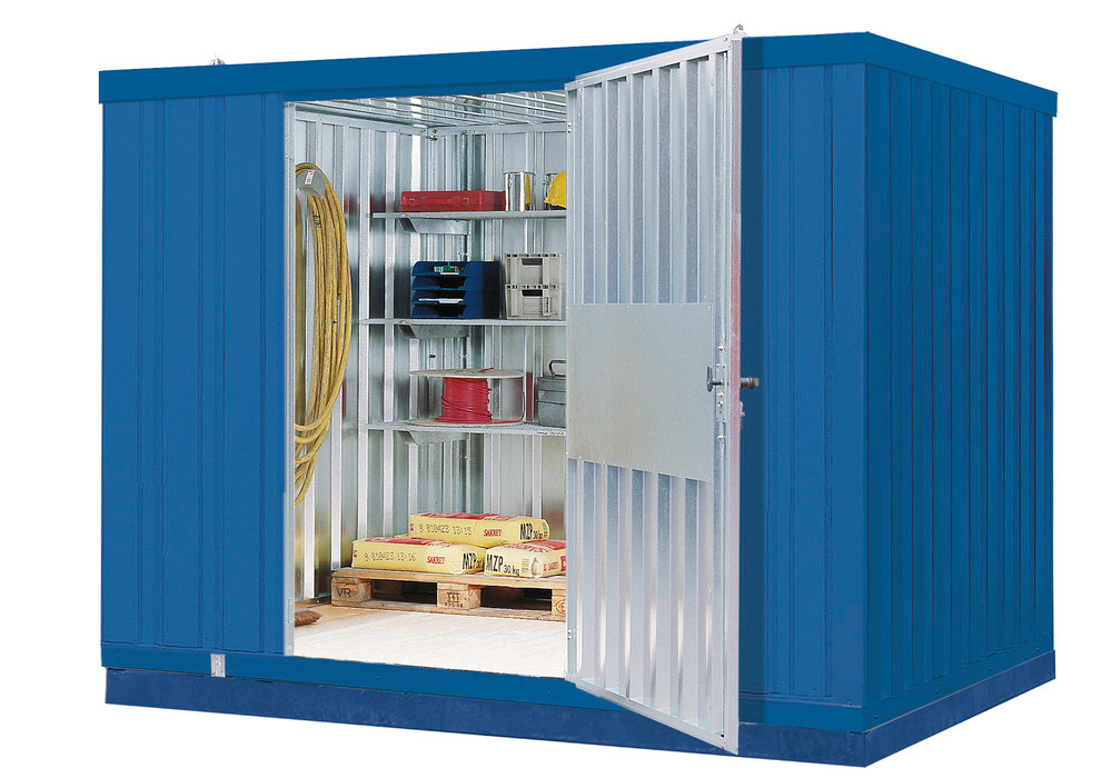 Materialcontainer MC 320-T1, förzinkad och lackerad, med enkeldörr, levereras monterad - 1