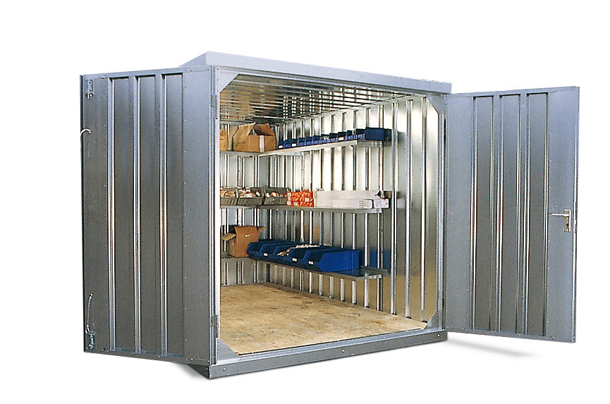 Component container MC 320-t2 with 2-wing door, supplied flat-pack, galvanised - 1