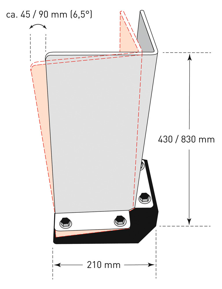 Påkørselsværn med isoleringselement, H 400 mm - 2