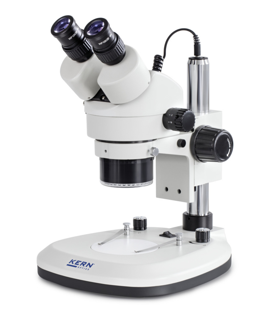 Microscope zoom stéréo KERN Optics OZL 465, tube binoculaire, champ vision Ø 20.0mm, support colonne - 1