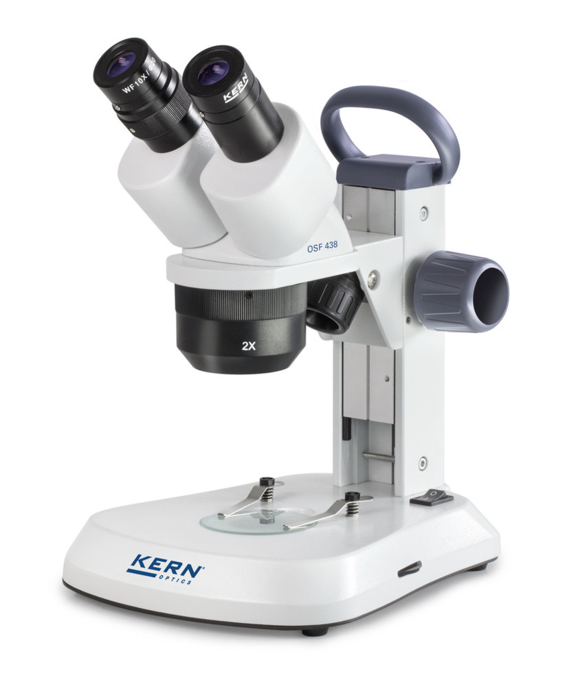 Microscopio estereoscópico KERN Optics OSF 438, binocular, objetivos 1x / 2x / 3x, 0,35 W / 1 W LED