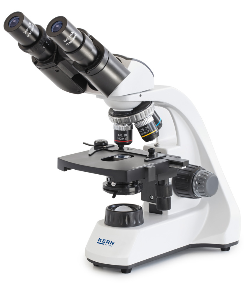 Microscopio de luz transmitida OBT 106 de KERN Optics, binocular, objetivos 4x/10x/40x/100x, 1 W LED - 1