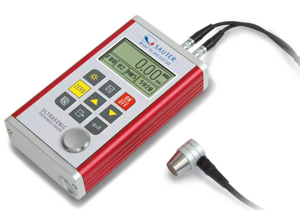 Spessimetro x materiali Sauter TU 300-0.01US a ultrasuoni, range di mis. 3-300mm, leggibilità 0,01mm