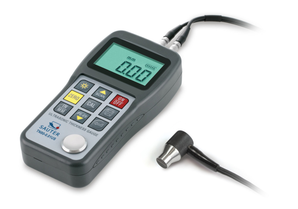 Medidor de espessura por ultrassons Sauter TN- 300-0.1US,  intervalo 3-300 mm, leitura 0,01 mm - 1
