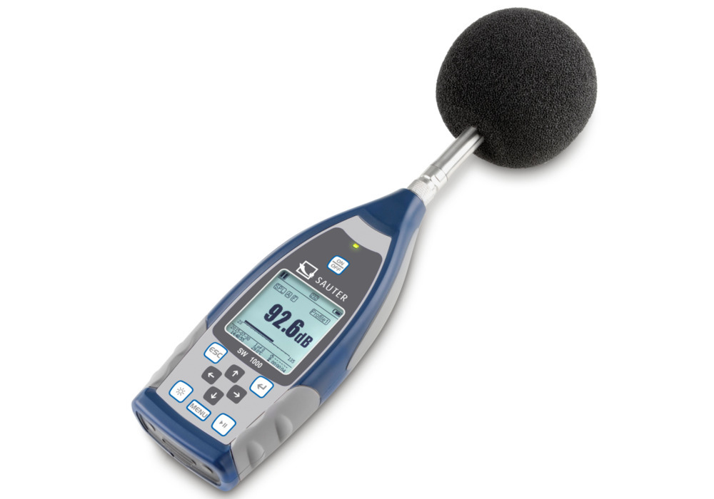 Medidor de nivel de sonido Sauter SW 1000, rango de medición 20-134 dB, Clase I - 1
