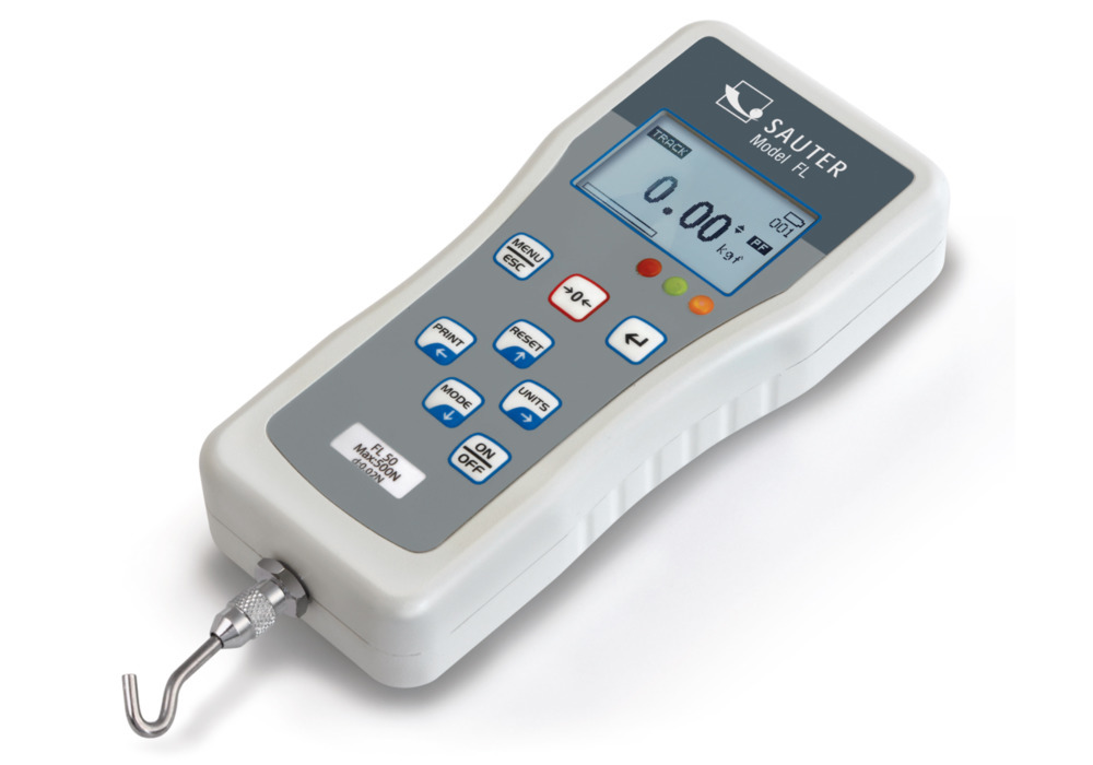 Dinamómetro digital premium Sauter FL 5, célula interna, gamas de medição 5N, legibilidade 0,002 N - 1