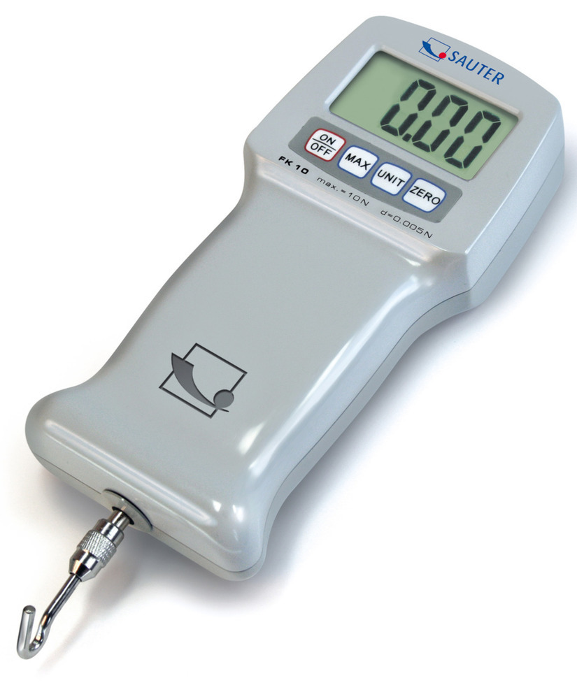 Dinamómetro digital Sauter FK 10, rango de medición 10 N, legibilidad 0,005 N