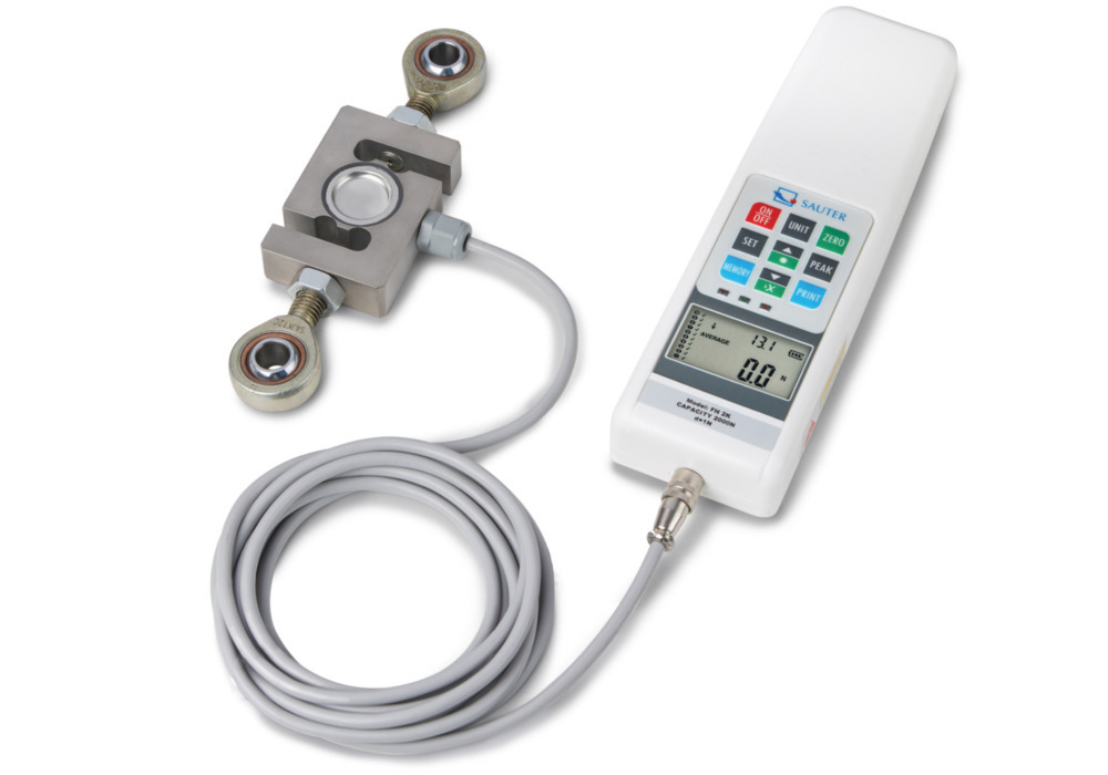 Dinamómetro digital Sauter FH 1K, celda medición externa, rango medición 1000 N, legibilidad 0,5 N - 1