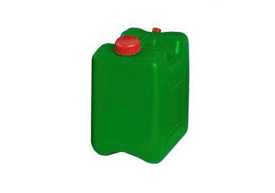 Kanister na odpad z PE-HD, s plniacim otvorom a odvzdušňovacím vekom na závit, 10 litrov, zelený