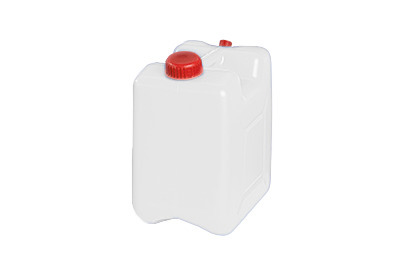 Jätekanisteri PE-HD-muovia, täyttöaukko ja ilmausruuvi, 10 litraa, valkoinen - 1
