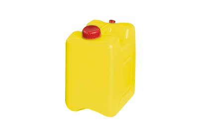 Kanister na odpad z PE-HD, s plniacim otvorom a odvzdušňovacím vekom na závit, 10 litrov, žltý