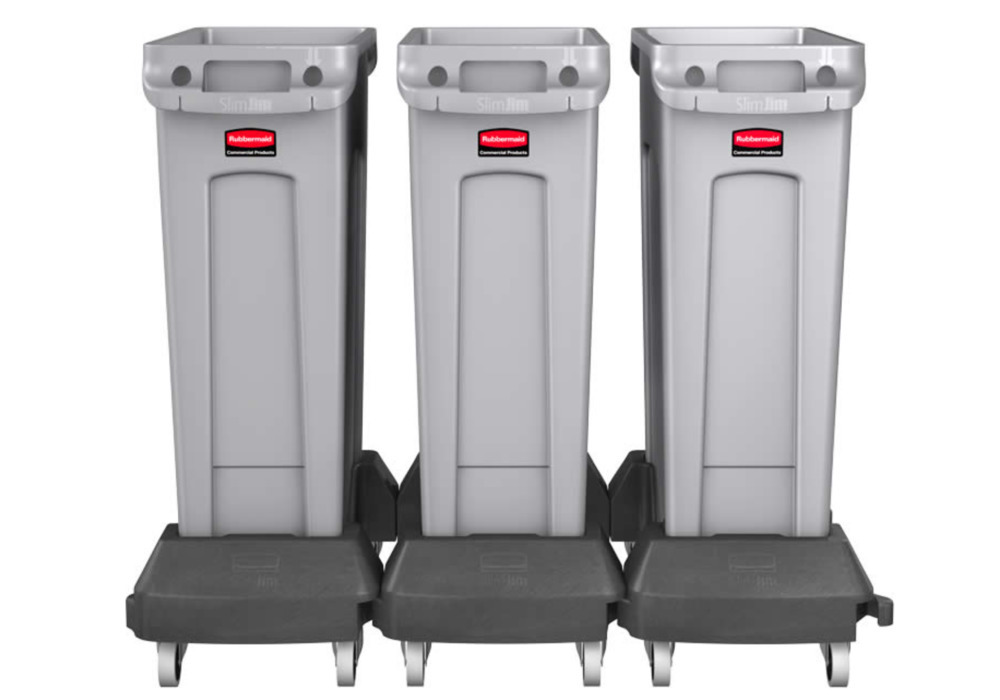Carrello in polietilene (PE) per contenitori di materiali riciclabili da 60 / 90 litri, grigio - 6