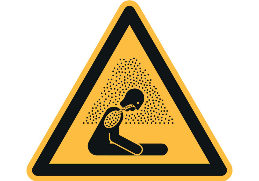 Hazard sign Warning of asphyxiation, ISO 7010, foil, self-adhesive, 100 mm, Pack = 20 units - 1