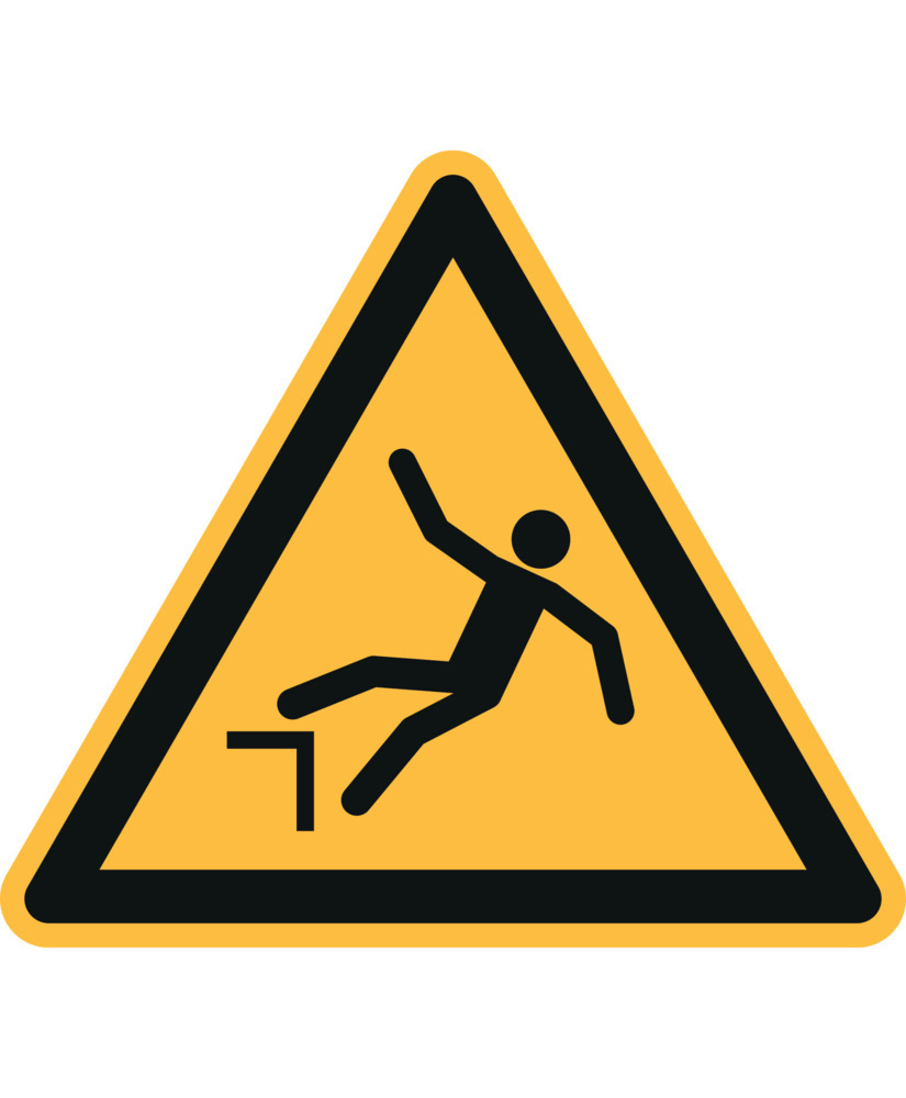 Hazard sign Danger of falling, ISO 7010, aluminium, 200 mm, Pack = 10 units - 1