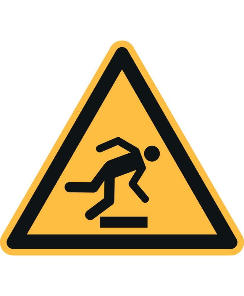 Señal Advertencia de obstáculos en el suelo, ISO 7010, lámina adhesiva, 100 mm, pack = 20 uds. - 1