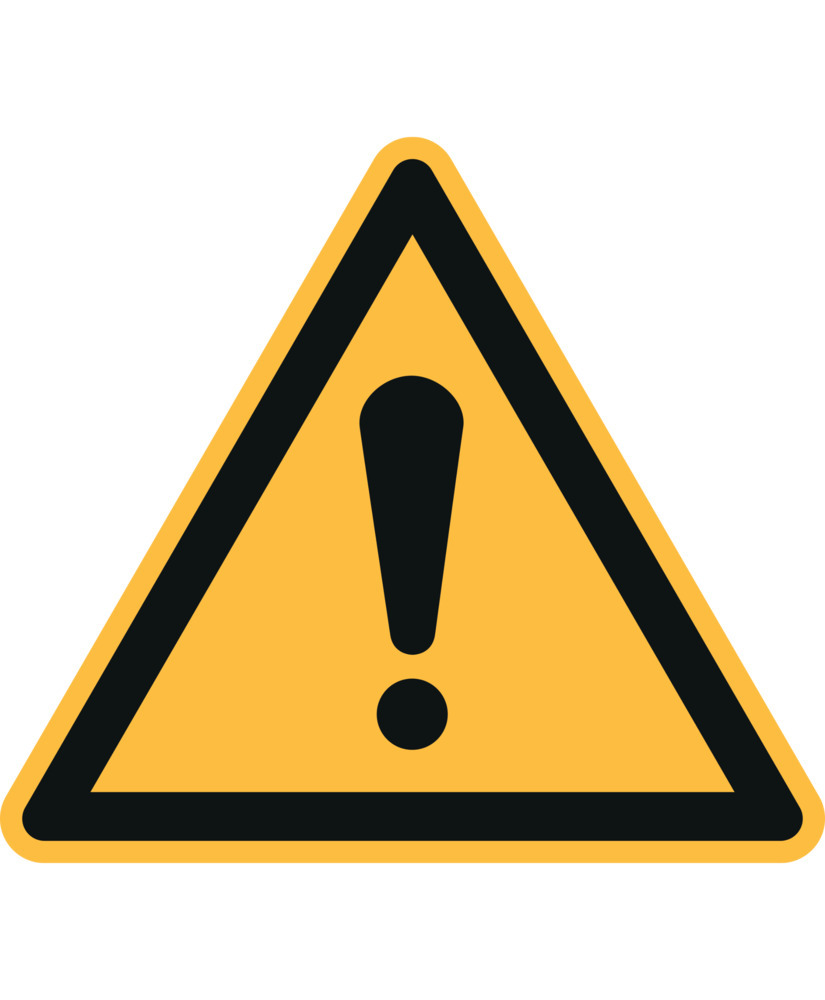 Varningsskylt Allmän varning, ISO 7010, folie, självhäftande, 100 mm, antal 20 st - 1