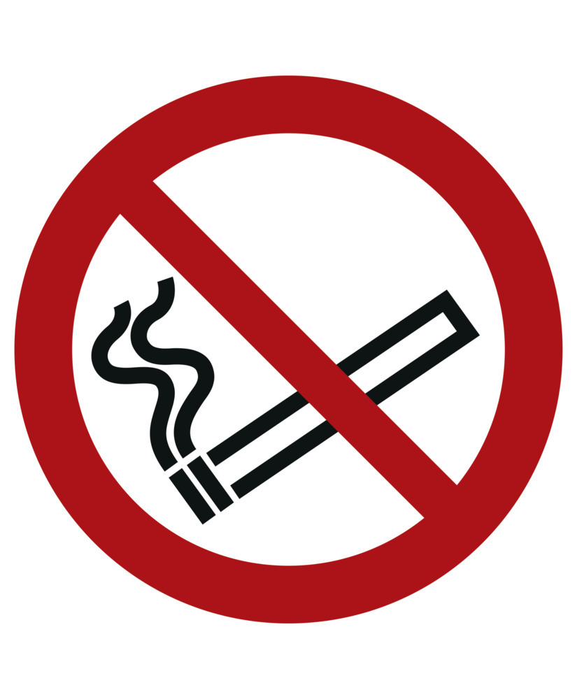 Prohibition sign No smoking, ISO 7010, plastic, 100 mm, Pack = 10 units - 1