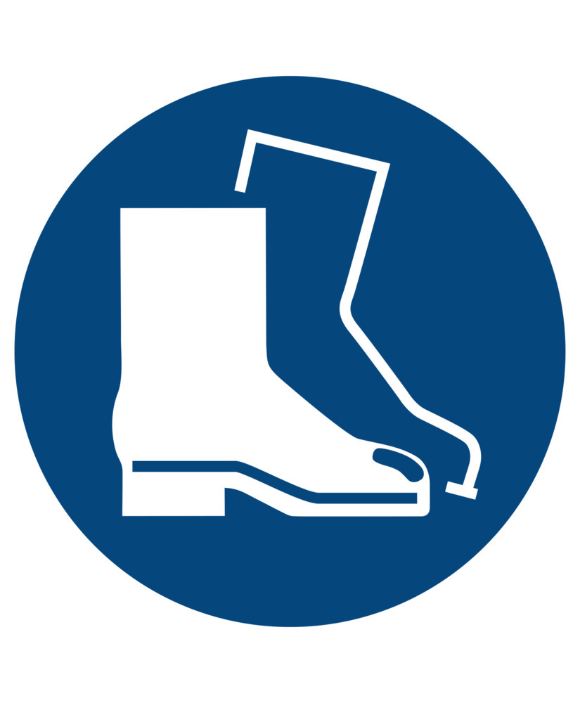 Značka Použite ochrannú obuv, ISO 7010, plast, 200 mm,  10 ks - 1