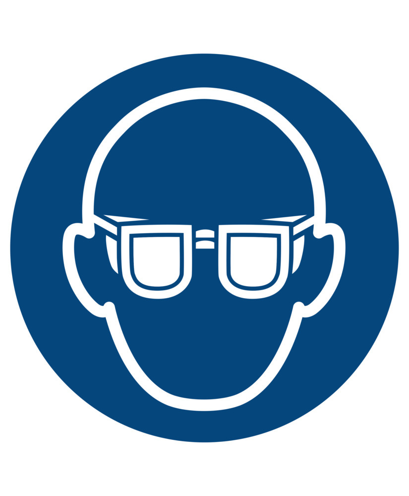 Příkazová značka Použij ochranné brýle, ISO 7010, z plastu, 200 mm, BJ = 10 ks - 1