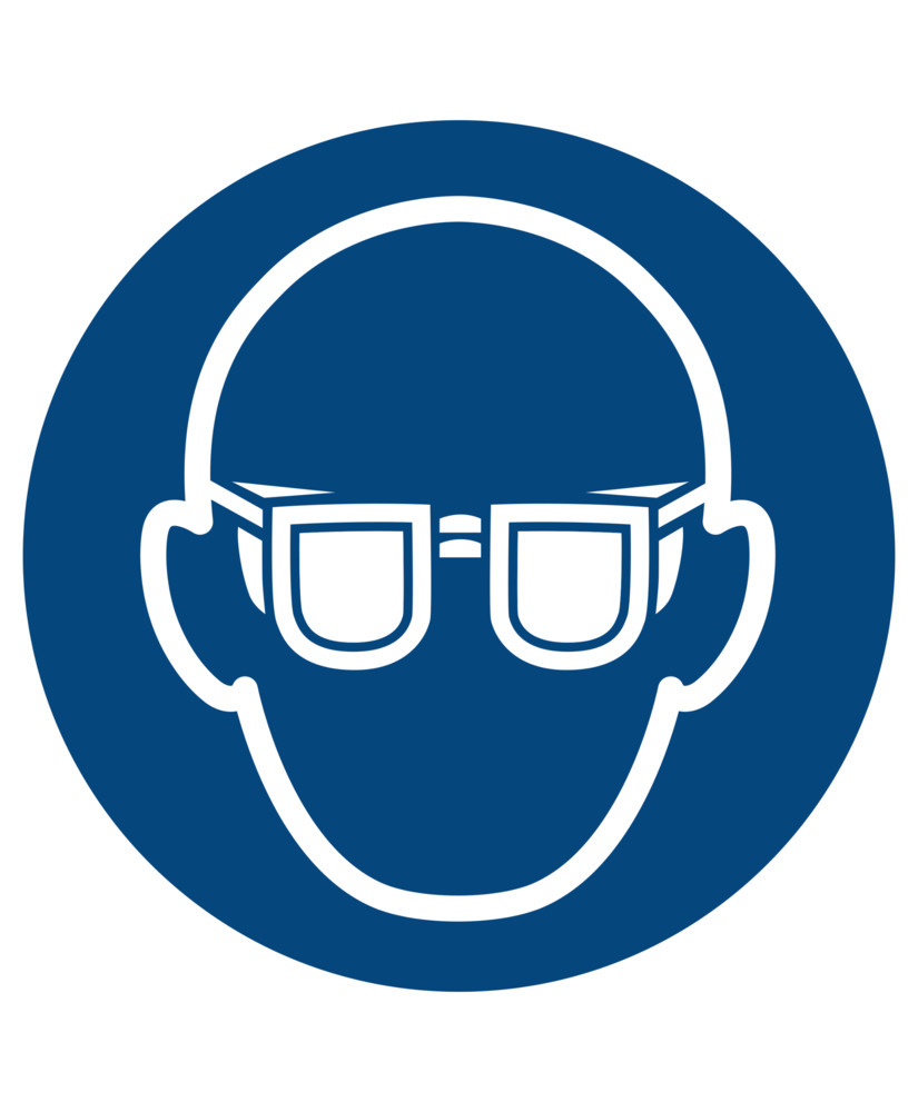 Příkazová značka Použij ochranné brýle, ISO 7010, samolepicí fólie, 30 mm,  BJ = 10 x 15 ks - 1