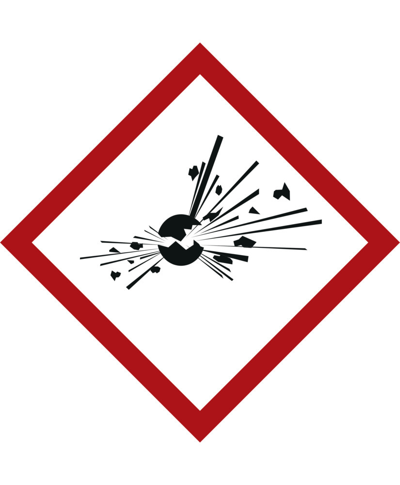 GHS 01 Bord, symbool "Exploderende bom", folie, 15x15 mm, vel met 35 stuks - 1