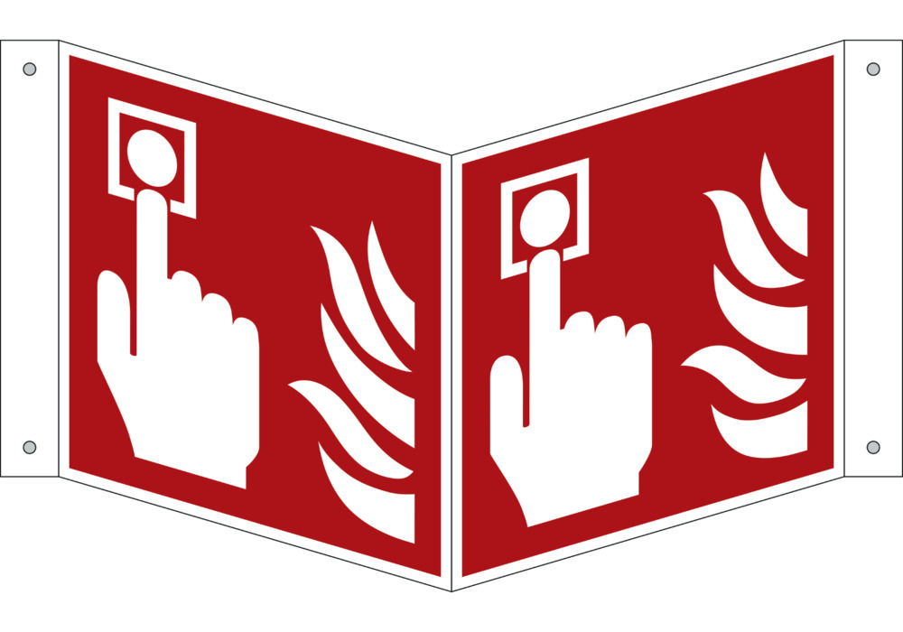 3D sign Fire alarm, ISO 7010, plastic, luminescent, 150 mm x 150 mm, Pack = 5 units - 1