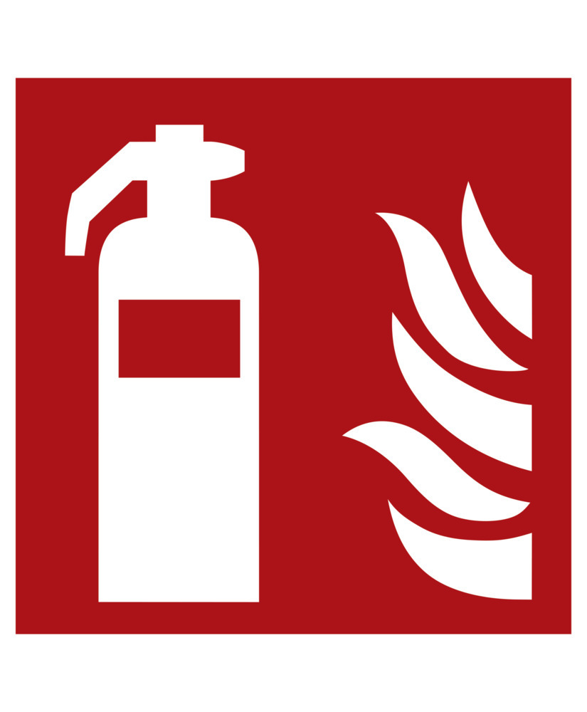 Brandskylt Brandsläckare, ISO 7010, plast, självlysande 150 x 150 mm, antal 10 st - 1