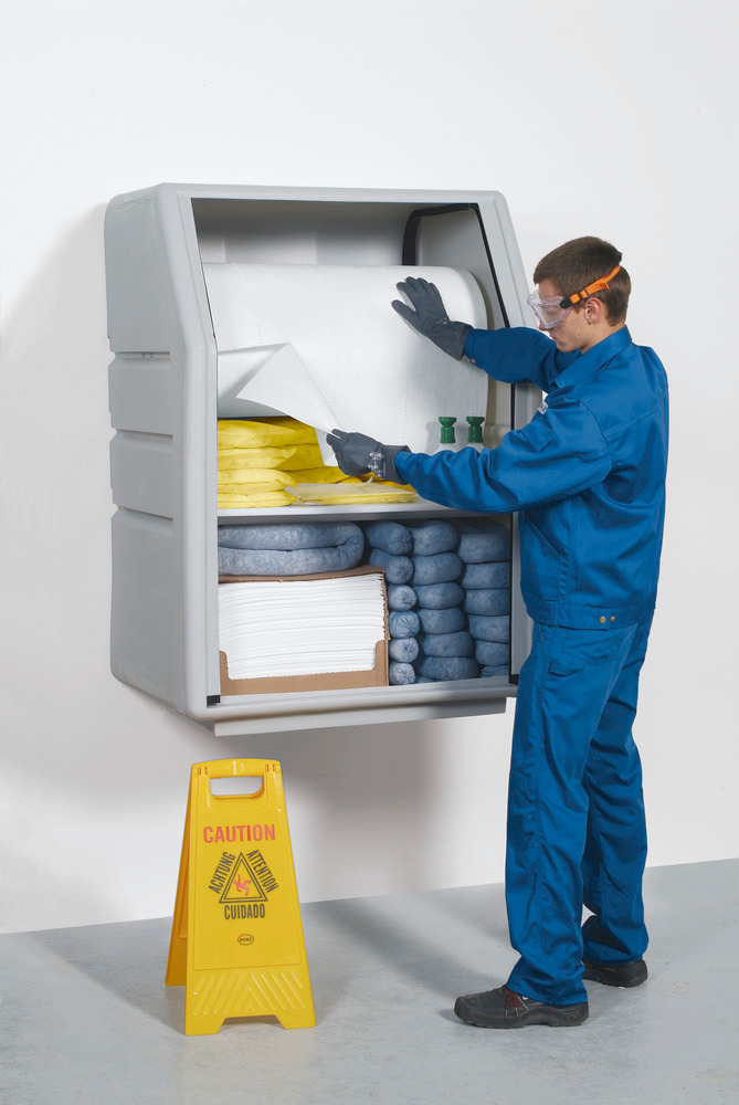 DENSORB emergency spill kit in safety cabinet, without doors, with absorbent fleece roll, Special - 2