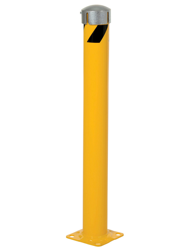 Vestil Steel Pipe Bollard with Removable Bolt-On Steel Cap and Slots 42 In. x 4-1/2 In. Yellow - 1