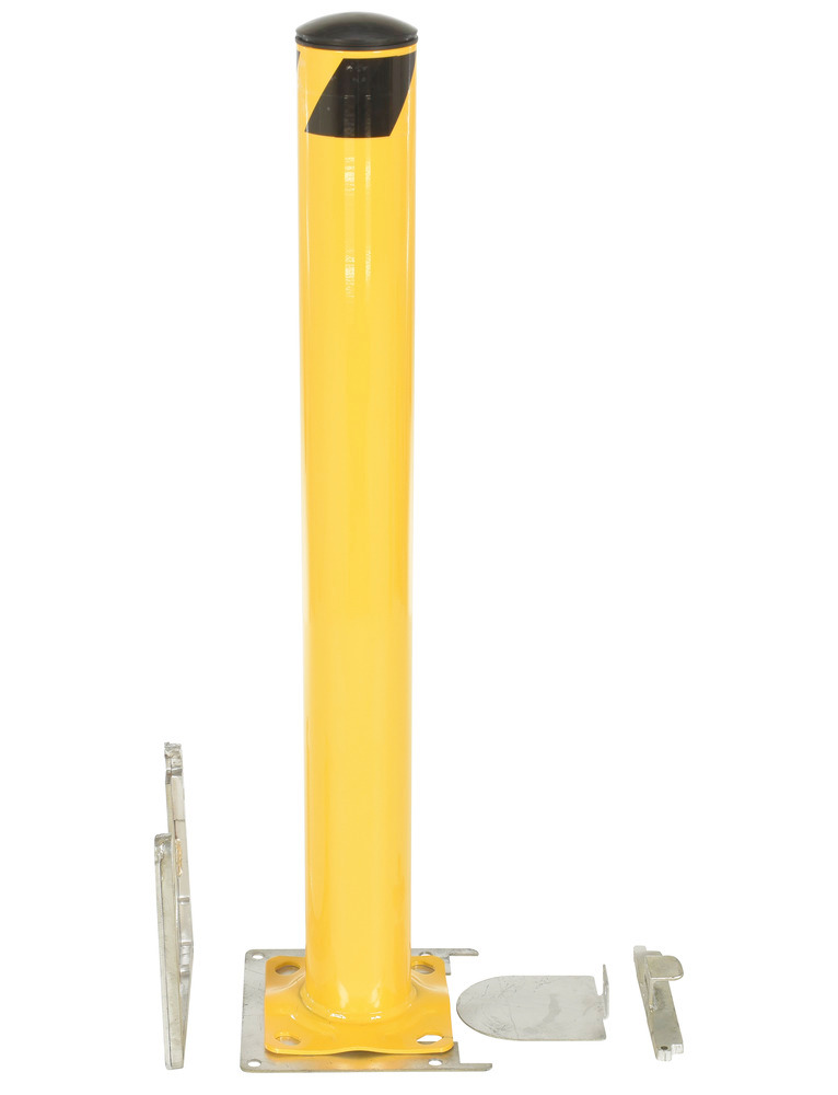 Vestil Steel Surface Mounted Removable Pipe Safety Bollard 42 In. x 4-1/2 In. Yellow - 4