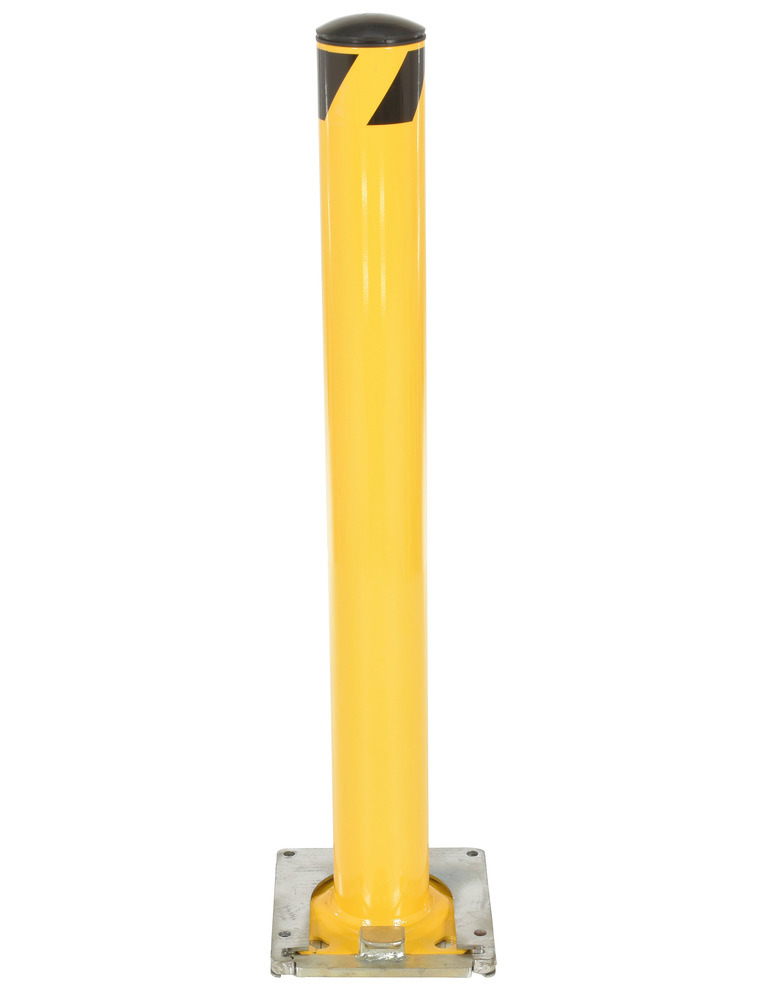 Vestil Steel Surface Mounted Removable Pipe Safety Bollard 42 In. x 4-1/2 In. Yellow - 3