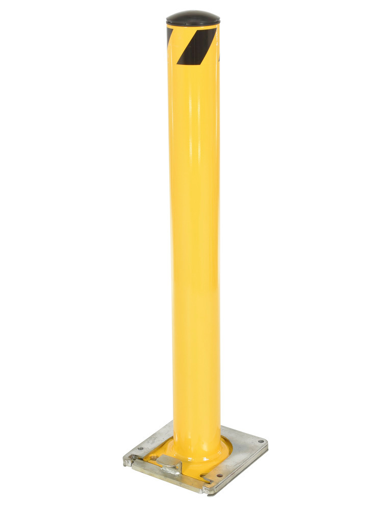 Vestil Steel Surface Mounted Removable Pipe Safety Bollard 42 In. x 4-1/2 In. Yellow - 2