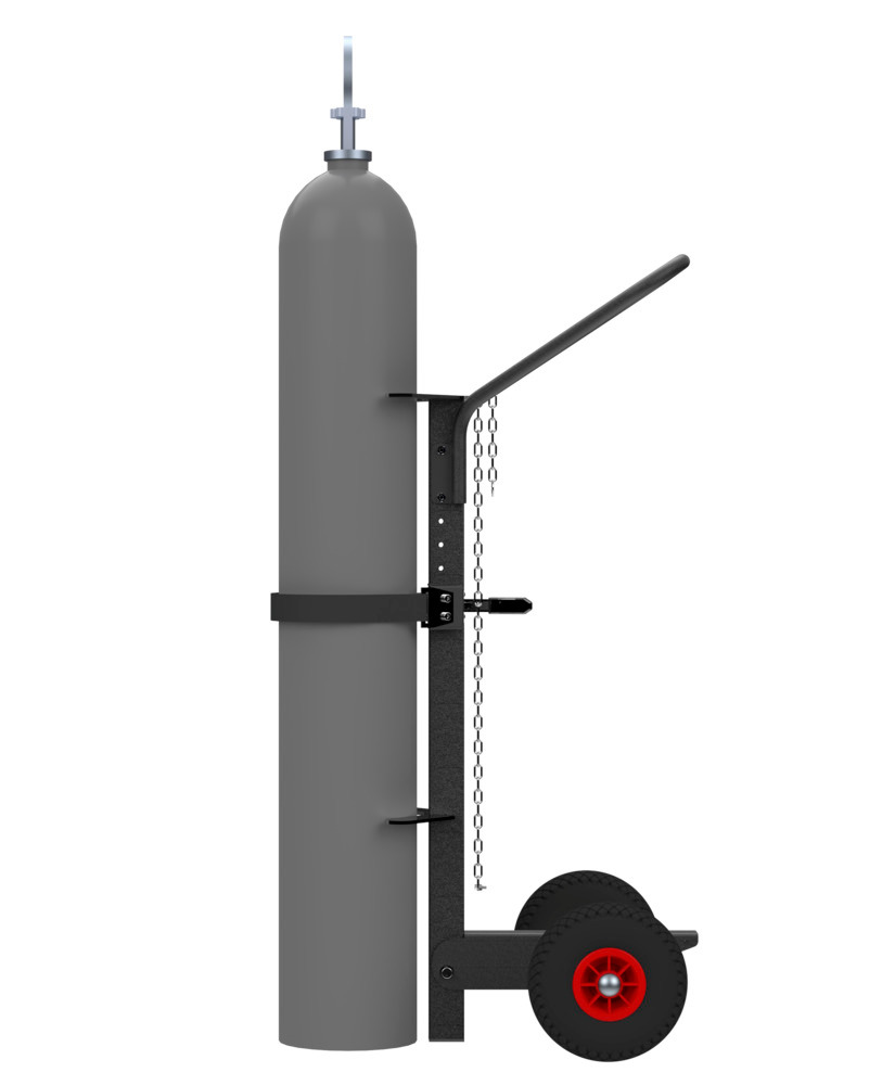 Vozík na plynové fľaše KM Ergo z ocele, na 1 plynovú fľašu s max. Ø: 235 mm, pneumatiky - 3