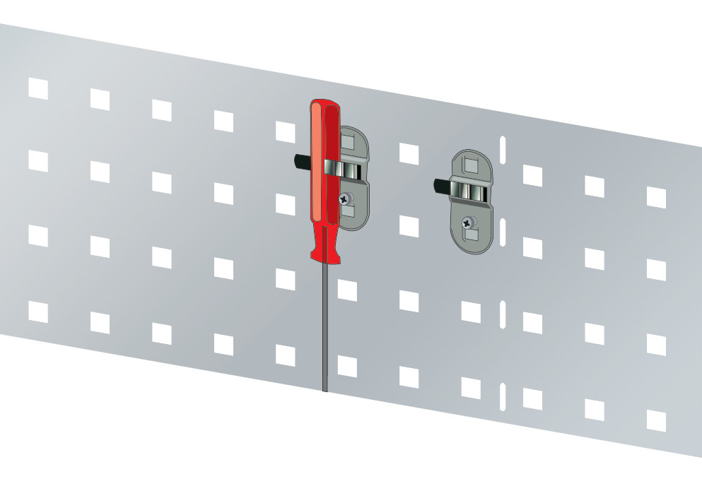 Pince pour porte-outils, pour panneaux perforés, longueur 10 mm, 5 pièces - 1