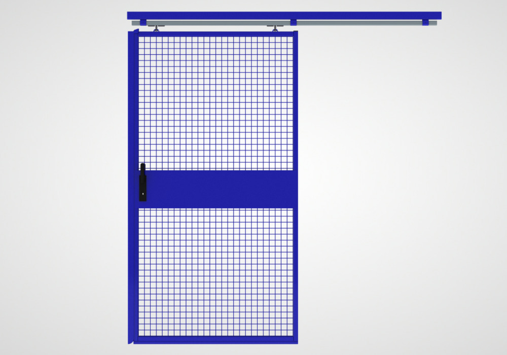 Partition wall system 9200, sliding door, one wing, W 1000 mm, ultramarine blue - 1