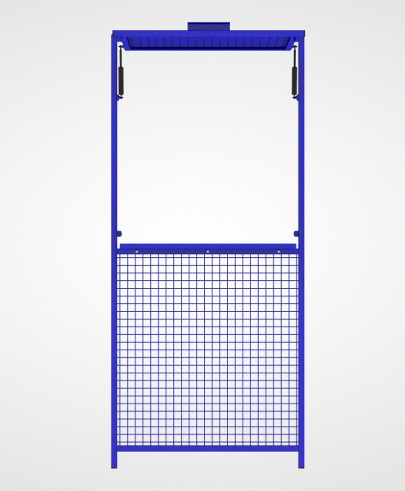 Partition wall system 9200, service window with shelf, W 1000 mm, ultramarine blue - 1