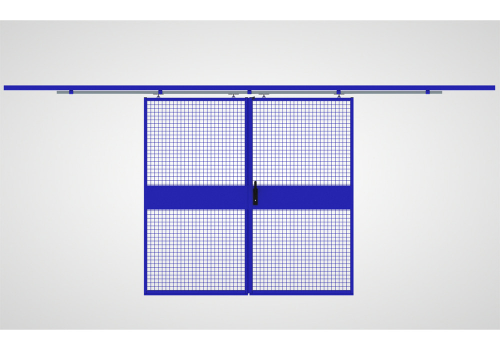 Sistema di pareti divisorie 9200, porta scorrevole, L 2000 mm, blu oltremare - 1