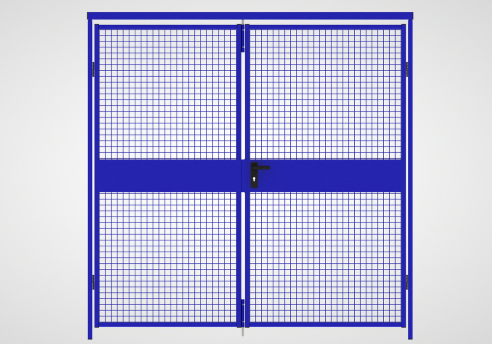 Partition wall system 9200, double wing door, W 2200 mm, ultramarine blue - 1