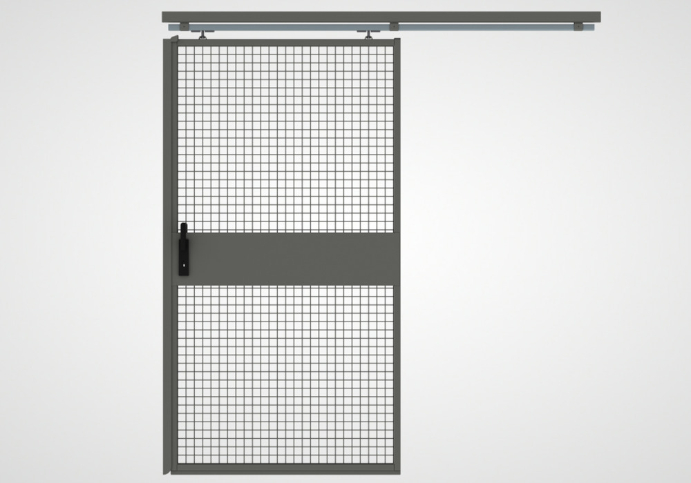 Sistema di pareti divisorie 9200, porta scorrevole a un battente, L 1000, grigio polvere - 2
