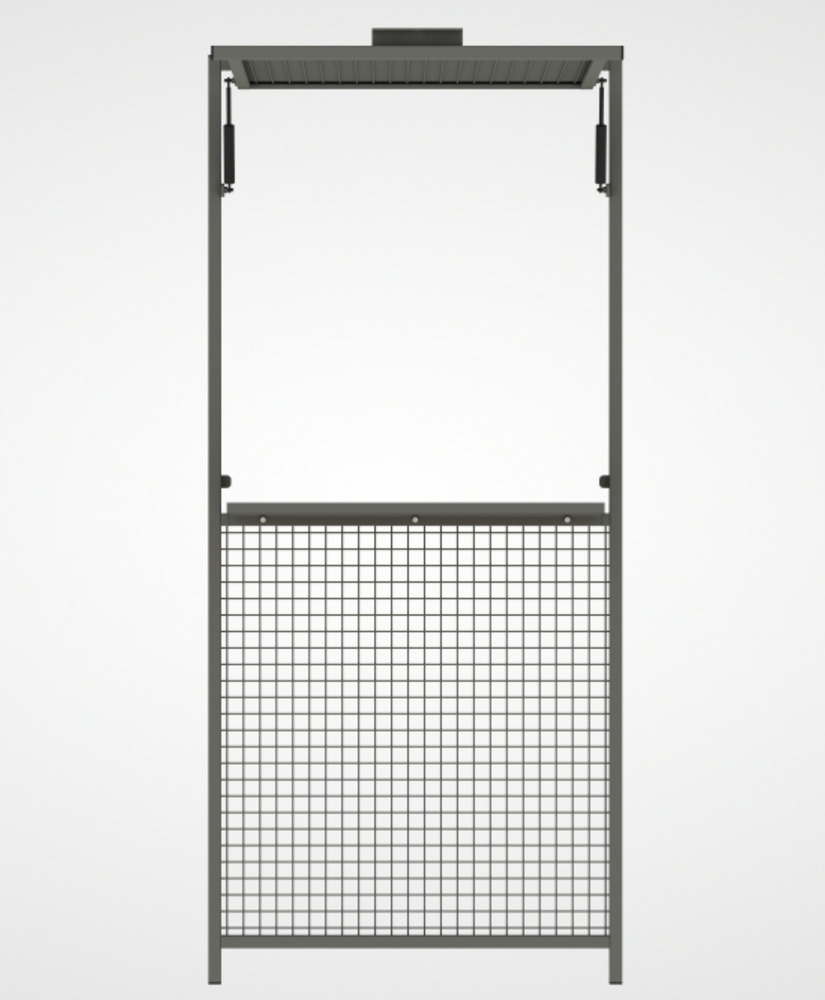 Sistema di pareti divisorie 9200, elemento sportello con ripiano, L 1000 mm, grigio polvere - 1