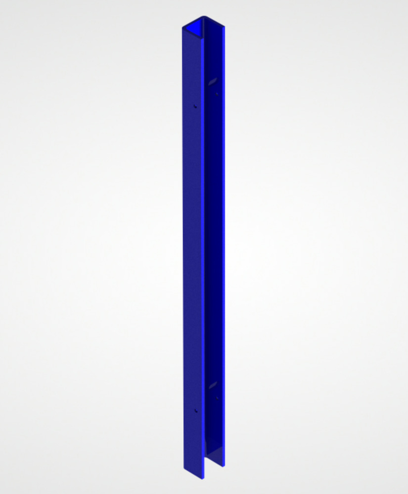 Trennwandsystem 9200, Wandanschlußprofil, ultramarinblau, H 650 mm - 1
