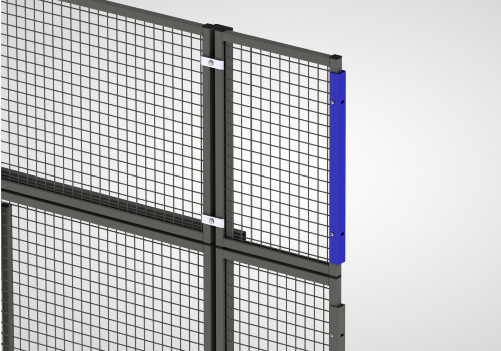 System ścianek działowych 9200, profil łączący ze ścianą, kolor szary stalowy, wys. 650 mm - 2