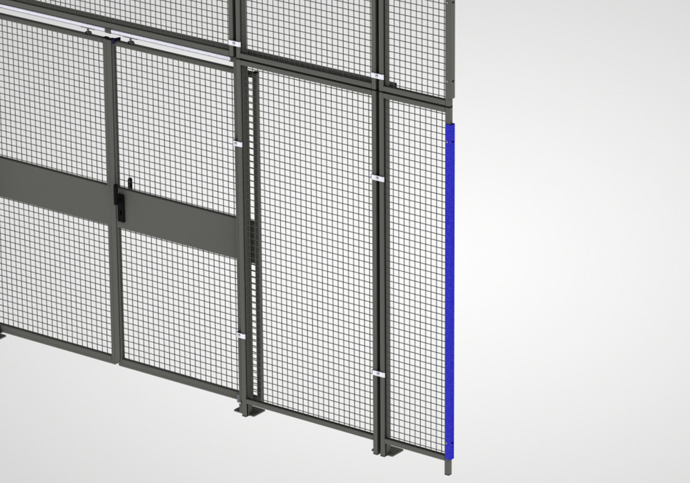 Partition wall system 9200, wall closure profile, dust grey, H 2000 mm - 2