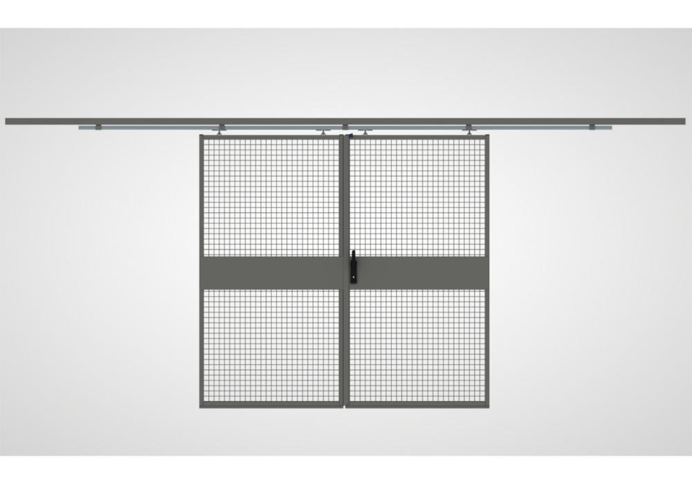 Sistema di pareti divisorie 9200, porta scorrevole, L 2000 mm, grigio polvere - 3