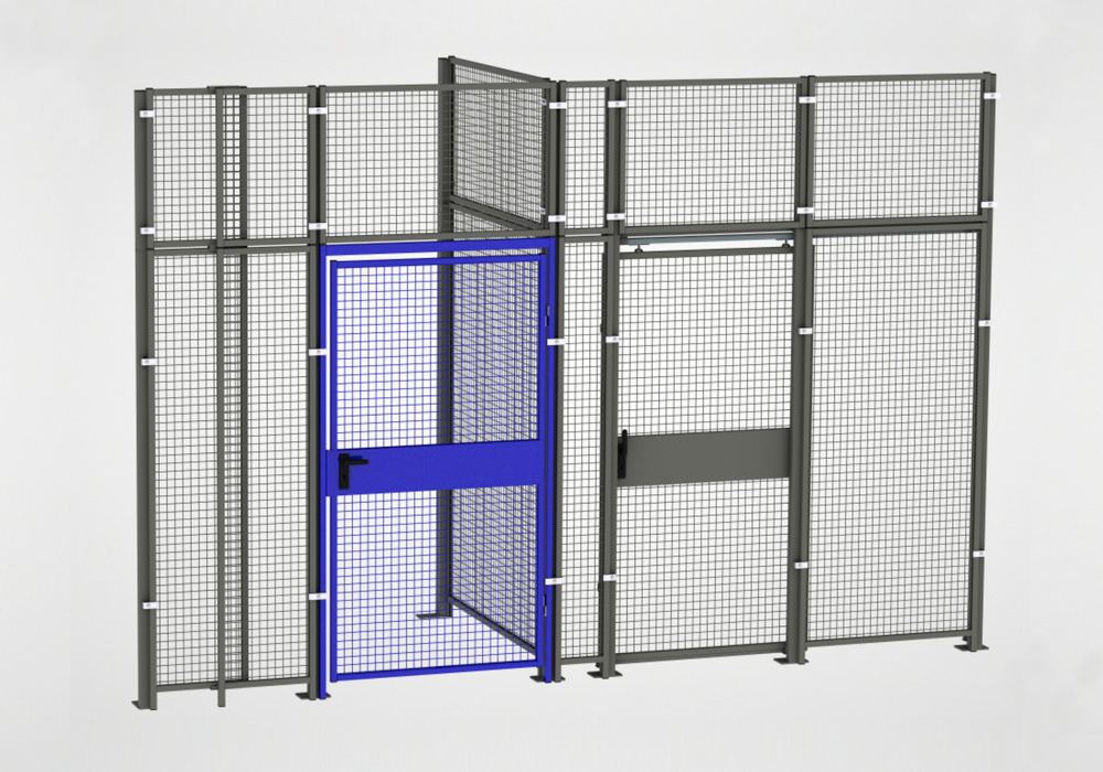 Partition wall system 9200, door element, W 1200 mm, ultramarine blue - 2